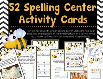 Preview of 52 Spelling Center Activity Cards