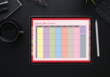 Preview of 52 Weekly Meal Digital Planner with Hyperlinks each pages