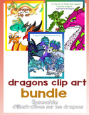 52 clip art about dragons BUNDLE