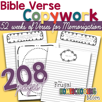 Preview of 52 weeks of Bible Verse Copywork Pages for the Whole Family - A Full Year!