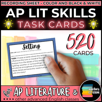 Preview of 520 Task Cards for AP Literature Key Questions: Use with Any Text!