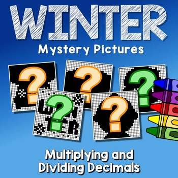 Preview of Winter Multiplying And Dividing Decimals Project, Color By Number Code Sheets