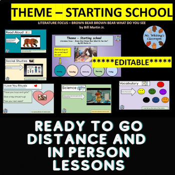 Preview of 53 GOOGLE SLIDES THEME BACK TO SCHOOL PREK DISTANCE LEARNING OR IN CLASS
