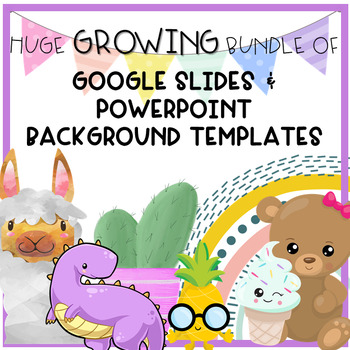 Preview of 2000 +PowerPoint Background Templates - Growing Bundle Llama, Cactus, Dinosaur