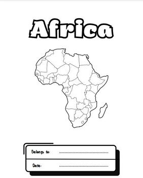 Preview of 54 Africa countries study geography-worksheets with maps and flags