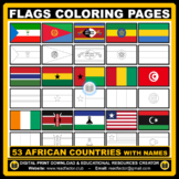 Flags Coloring Pages of African Countries with Names