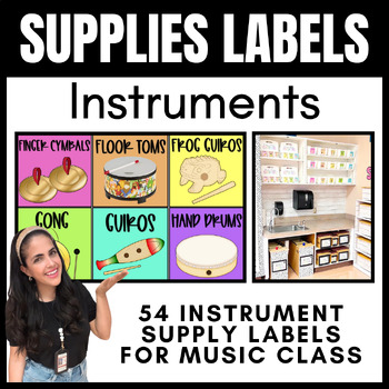 Preview of 54 INSTRUMENT LABELS for any Music Classroom! Editable PPT version and PDF!