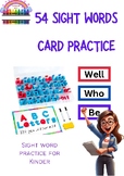 54 Kindergarten Sight Words Card Practice