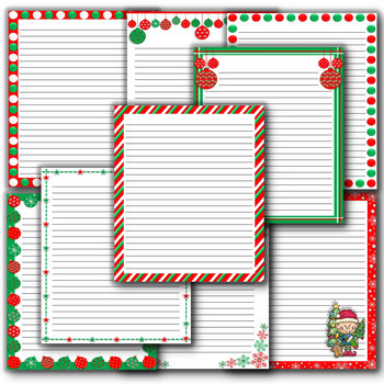 54 Letters to Santa templates Stationery Digital Paper Christmas ...