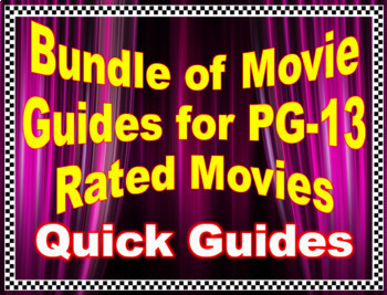 Preview of PG-13 Rated Movie Guides - Huge Quick Guides Bundle with Answer Keys