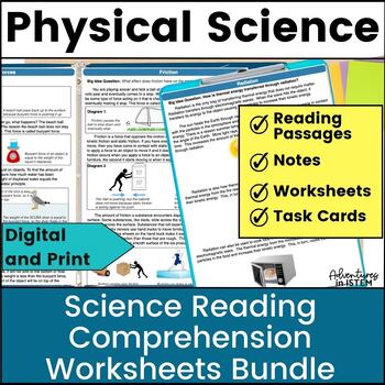 Preview of Physical Science Curriculum Science Reading Comprehension Passages and Questions