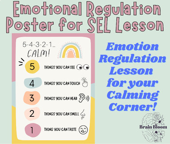 Preview of 54321 Calm! Poster | SEL Emotion Regulation Lesson Poster | Grounding Technique