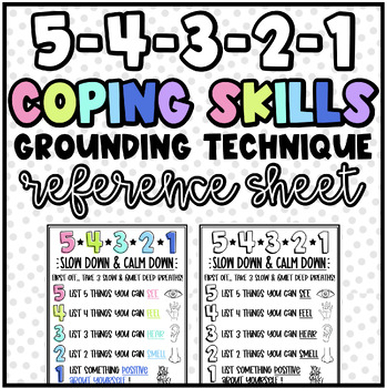 Preview of 54321 Grounding Technique/Coping Skill | Classroom Poster | Student Reference