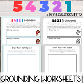 54321 Grounding Technique Worksheet, Bonus, Mindfulness, 5 senses