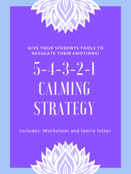 Preview of 54321 Sensory Calming Regulation Strategy