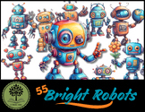 55 Bright Robots {A Novel Idea Digital Clip Art}