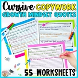 55 Cursive Copywork Growth Mindset Quotes- Trace, Write, T