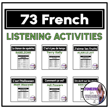 Preview of 73 Pre-A1 Listening Activities Core French Immersion Centres Assessment