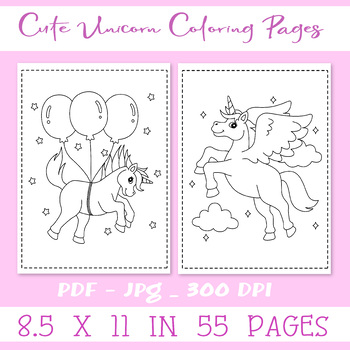 Unicorn coloring pages for toddlers by MA-DA | TPT