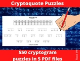 550 Cryptoquote Puzzles in Printable PDFs - Adult Activiy 