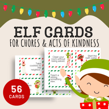 56 Elf Cards for Acts of Kindness and Chores, Elf Activities, Printable PDF