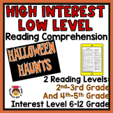 Preview of 56 High Lo Reading Comprehension Passages for Halloween at 2 Levels