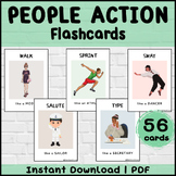 56 People Action Flash Cards | Movement Activity