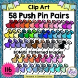 Clip Art Push Pins - Rainbow of Colors with BONUS Patterns
