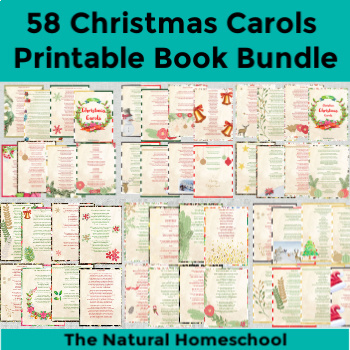 Preview of 58 Nostalgic Christmas Carols Printable Book Bundle