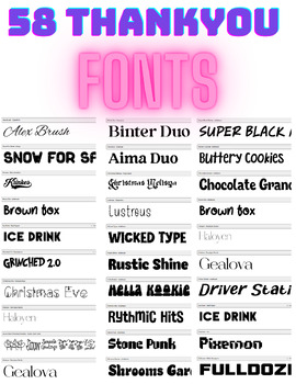 Preview of 58 ThankYou Fonts: Commercial Use