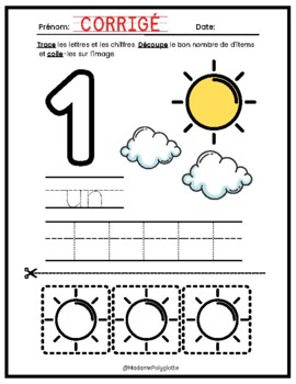 59- FR Trace, découpe et colle les chiffres (1-10) by Madame