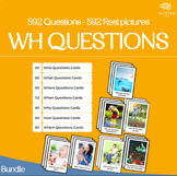 Preview of 592 Wh Questions:Who What Where When Why How Which -592 Cards with Real pictures