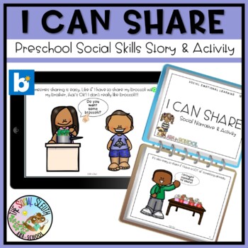 Preview of Preschool Social Story and Activity I CAN SHARE Social Emotional Learning