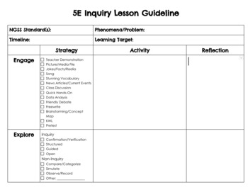 Preview of 5E Inquiry Lesson Plan Outline