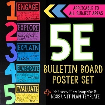 Preview of 5E Science Bulletin Board Poster Kit and Lesson Plan Template