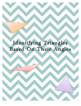 Preview of 5.G.1, 5.G.2 Identify Triangles Based on Angles