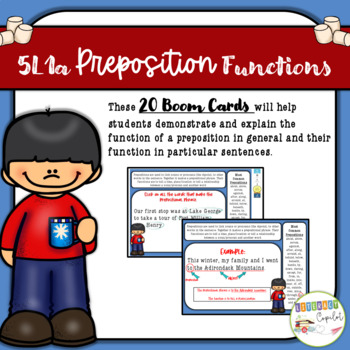 Preview of 5L1a Functions of a Preposition Boom Cards