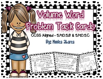 Preview of Volume Word Problem Task Cards - 5.MD.C.5