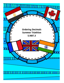 Preview of 5.NBT.3 Ordering Decimals with a Summer Triathlon
