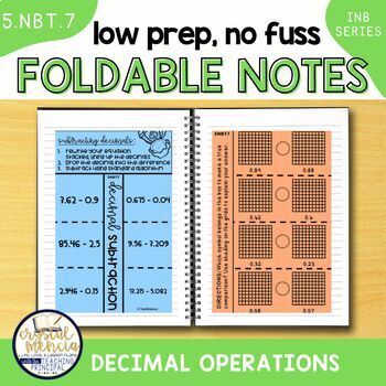 Preview of 5NBT7 Decimal Operations Interactive Notebook Foldable Activities