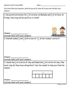 5nf2 5th grade common core math practice or assessments fraction word