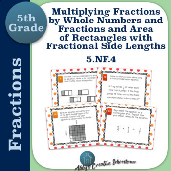 Preview of 5.NF.4 Task Cards Multiply Fractions and Rectangles with Fractional Side Lengths