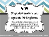 5.OA Task Cards (Order of Operations, Expressions, and Coo