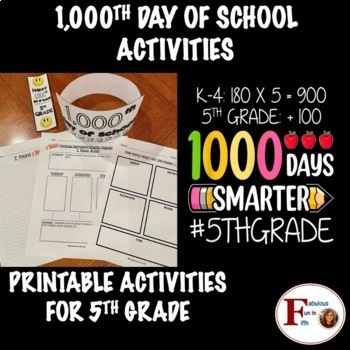 Preview of 5TH GRADE - 1,000TH DAY OF SCHOOL - NARRATIVE WRITING AND ACTIVITIES