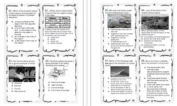 5th Grade STAAR Science Test-Prep Task Cards, Practice Questions