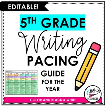 Preview of WRITING PACING GUIDE - SCOPE AND SEQUENCE - LONG RANGE PLANS FOR LANGUAGE ARTS