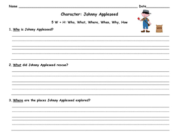 Preview of 5W + H Johnny Appleseed