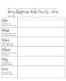 5W's + How Story Response Sheet