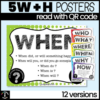 Preview of 5Ws + H  Question & Comprehension Posters  {Who, What, Where, When, Why, How}