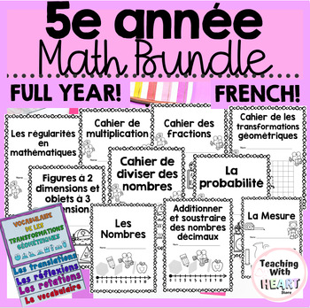 Preview of 5e année Grade 5 Math Year Long Bundle